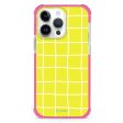 Yellow Checked Pattern iPhone 15 Pro Max Ultra Shockproof Case Fashion