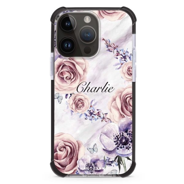 White Marble & Flower iPhone 15 Pro Max Ultra Shockproof Case Online Hot Sale