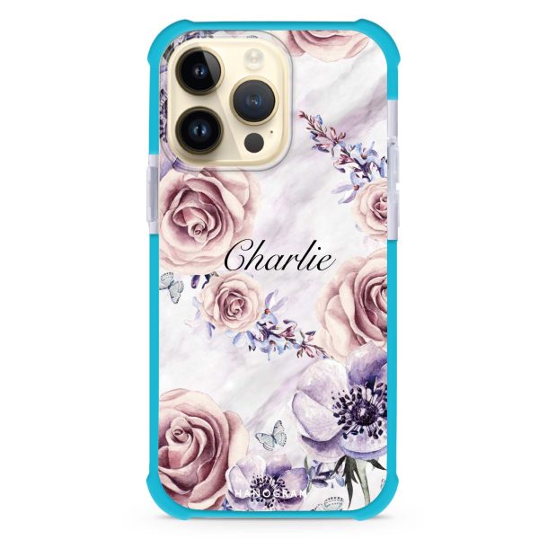 White Marble & Flower iPhone 15 Pro Max Ultra Shockproof Case Online Hot Sale