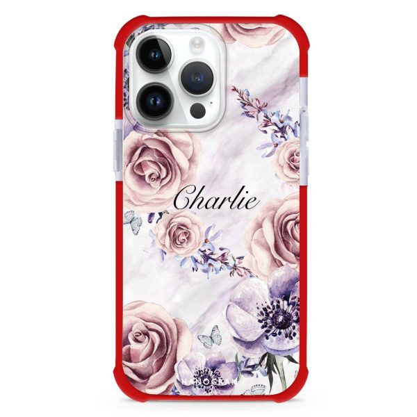 White Marble & Flower iPhone 15 Pro Max Ultra Shockproof Case Online Hot Sale