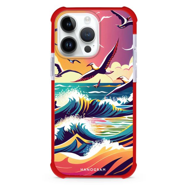 Waves & seagulls iPhone 15 Pro Max Ultra Shockproof Case For Cheap