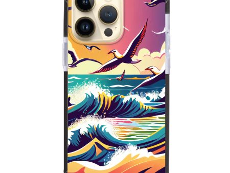 Waves & seagulls iPhone 15 Pro Max Ultra Shockproof Case For Cheap