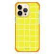 Yellow Checked Pattern iPhone 15 Pro Max Ultra Shockproof Case Fashion