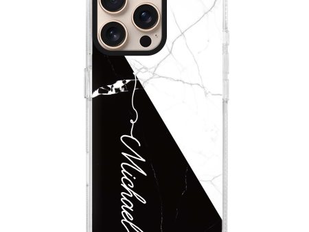 White And Black Marble iPhone 15 Pro MagSafe Compatible Ultra Clear Case Sale