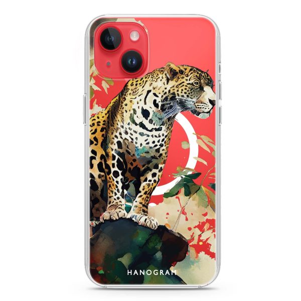 A leopard iPhone 15 MagSafe Compatible Ultra Clear Case Fashion