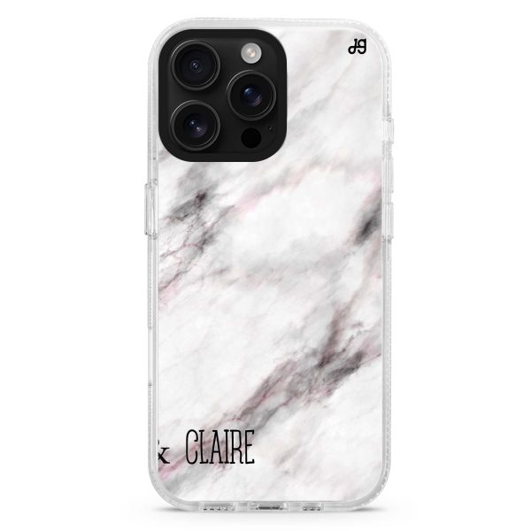 White Marble iPhone 15 Pro MagSafe Compatible Ultra Clear Case on Sale