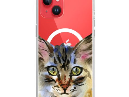 Watercolour Cat iPhone 15 MagSafe Compatible Ultra Clear Case For Cheap