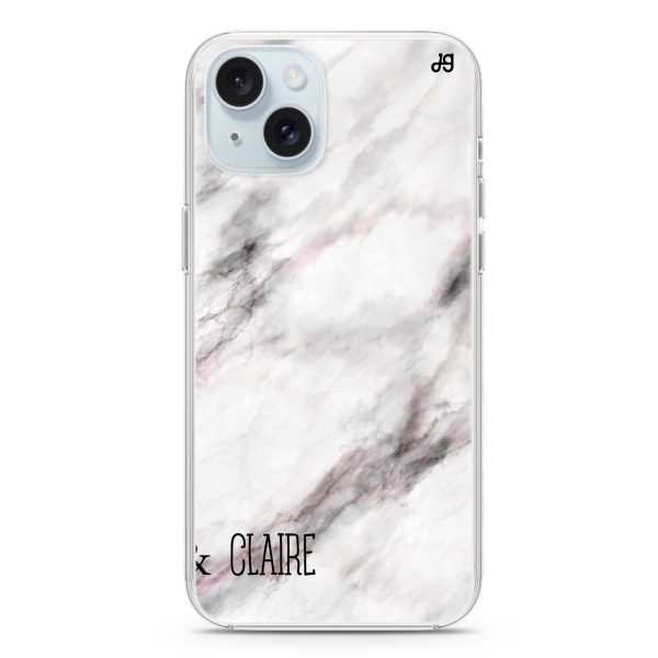 White Marble iPhone 15 Plus MagSafe Compatible Ultra Clear Case Online