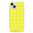 Yellow Checked Pattern iPhone 15 Plus MagSafe Compatible Ultra Clear Case Discount