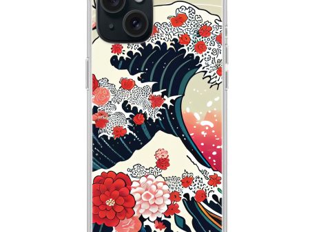 Waves & Flowers iPhone 15 Plus MagSafe Compatible Ultra Clear Case Supply