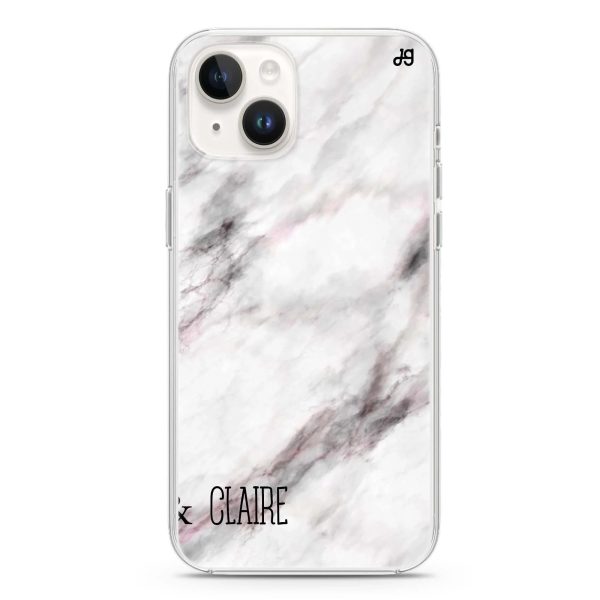 White Marble iPhone 15 MagSafe Compatible Ultra Clear Case Discount