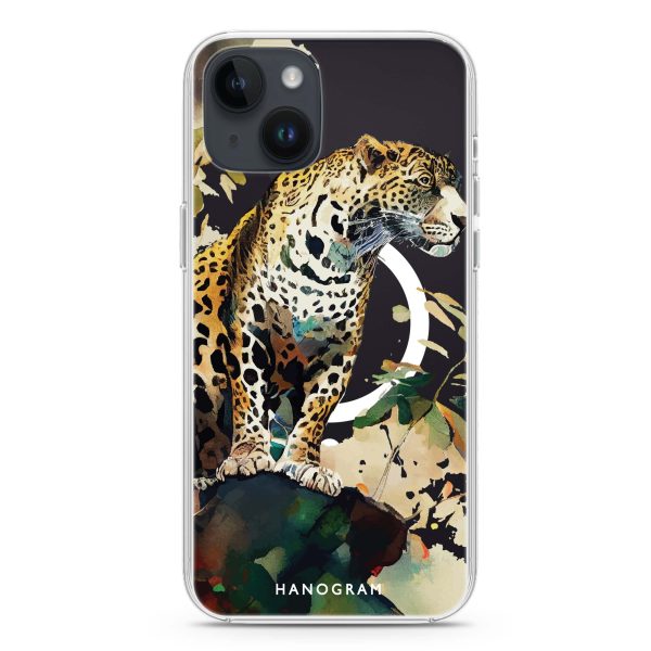 A leopard iPhone 15 MagSafe Compatible Ultra Clear Case Fashion