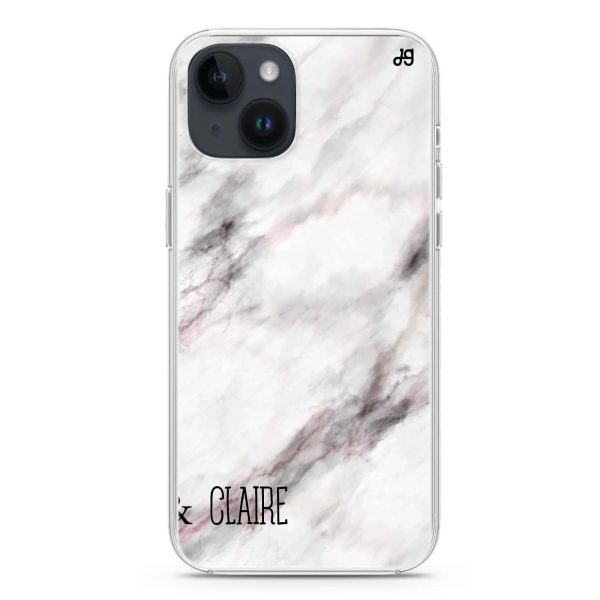 White Marble iPhone 15 MagSafe Compatible Ultra Clear Case Discount