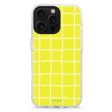 Yellow Checked Pattern iPhone 15 Pro MagSafe Compatible Ultra Clear Case Online now