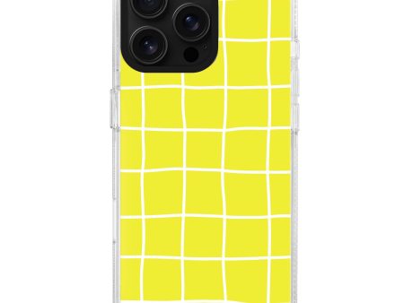 Yellow Checked Pattern iPhone 15 Pro MagSafe Compatible Ultra Clear Case Online now