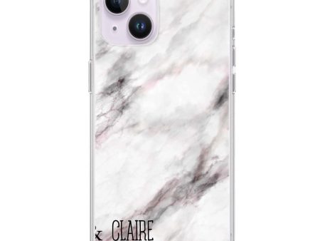 White Marble iPhone 15 MagSafe Compatible Ultra Clear Case Discount