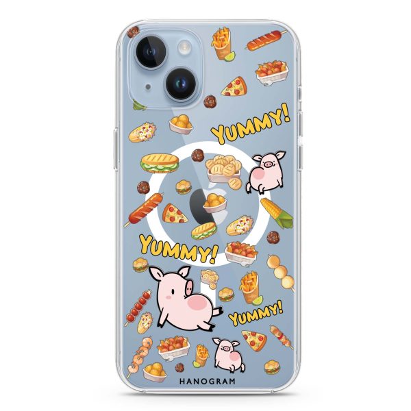 Yummy Piggy iPhone 15 MagSafe Compatible Ultra Clear Case Hot on Sale