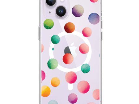 Watercolour Polka Dot iPhone 15 MagSafe Compatible Ultra Clear Case Hot on Sale