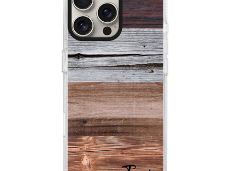 Wood Grain Varigegated iPhone 15 Pro MagSafe Compatible Ultra Clear Case Online now