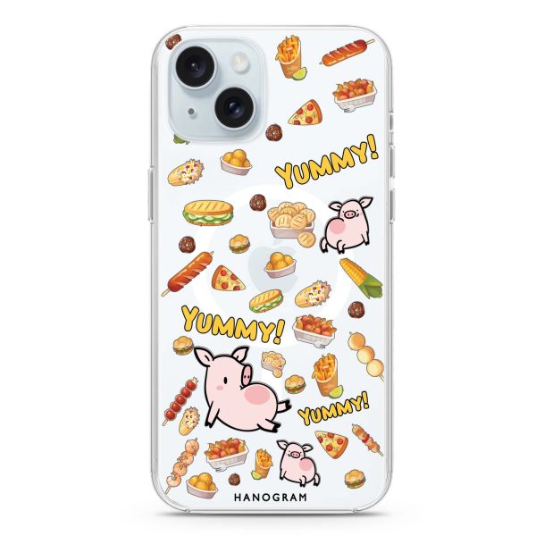 Yummy Piggy iPhone 15 Plus MagSafe Compatible Ultra Clear Case For Sale