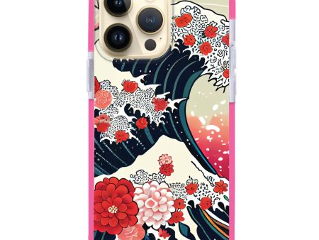 Waves & Flowers iPhone 15 Pro MagSafe Compatible Ultra Shockproof Case Hot on Sale