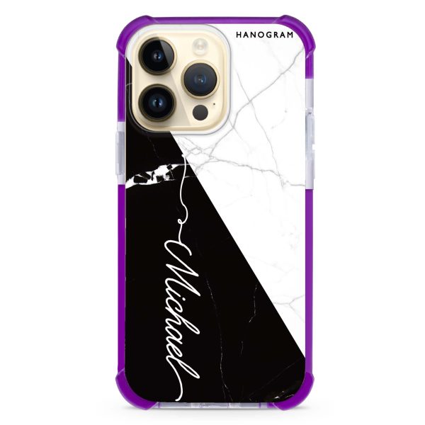 White And Black Marble iPhone 15 Pro MagSafe Compatible Ultra Shockproof Case Fashion