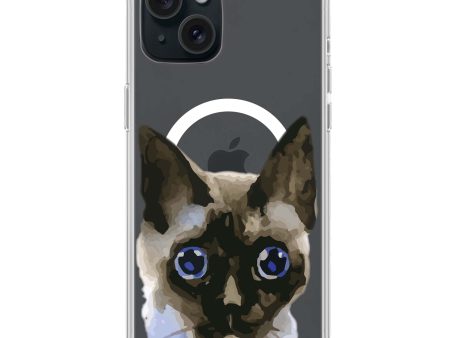 Watercolour Cat iPhone 15 Plus MagSafe Compatible Ultra Clear Case For Discount