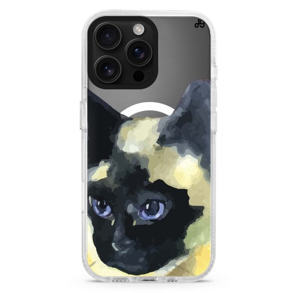 Watercolour Cat iPhone 15 Pro MagSafe Compatible Ultra Clear Case on Sale