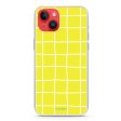 Yellow Checked Pattern iPhone 15 MagSafe Compatible Ultra Clear Case For Sale