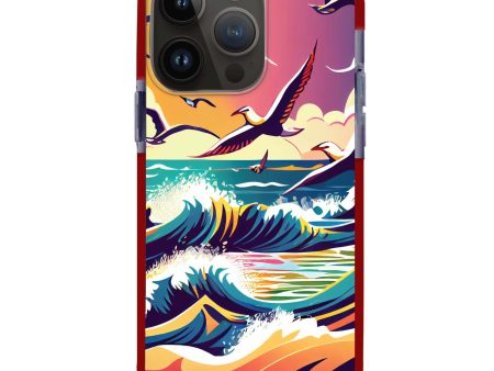 Waves & seagulls iPhone 15 Pro MagSafe Compatible Ultra Shockproof Case For Discount