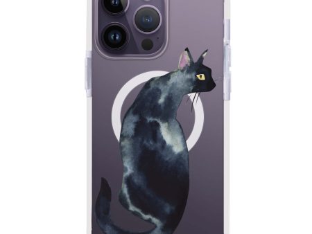 Watercolour Cat iPhone 15 Pro MagSafe Compatible Ultra Shockproof Case For Discount