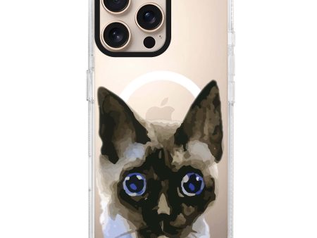 Watercolour Cat iPhone 15 Pro MagSafe Compatible Ultra Clear Case Cheap