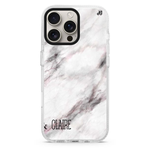 White Marble iPhone 15 Pro MagSafe Compatible Ultra Clear Case on Sale