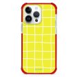 Yellow Checked Pattern iPhone 15 Pro MagSafe Compatible Ultra Shockproof Case Online