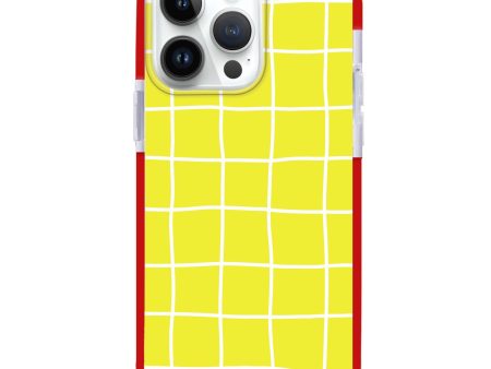 Yellow Checked Pattern iPhone 15 Pro MagSafe Compatible Ultra Shockproof Case Online