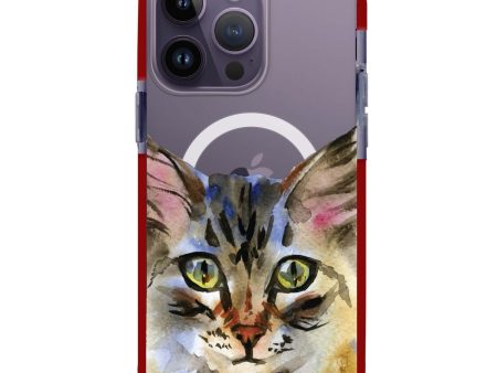 Watercolour Cat iPhone 15 Pro MagSafe Compatible Ultra Shockproof Case Sale