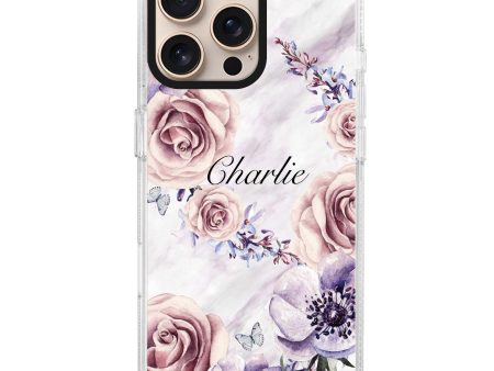 White Marble & Flower iPhone 15 Pro MagSafe Compatible Ultra Clear Case Online Sale