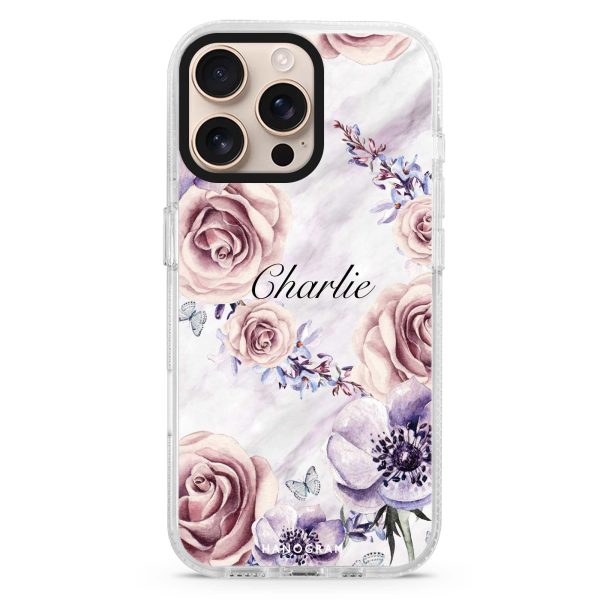 White Marble & Flower iPhone 15 Pro MagSafe Compatible Ultra Clear Case Online Sale