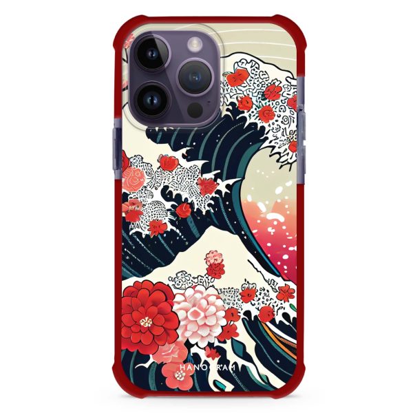 Waves & Flowers iPhone 15 Pro MagSafe Compatible Ultra Shockproof Case Hot on Sale