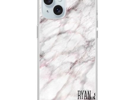 White Marble iPhone 15 Plus MagSafe Compatible Ultra Clear Case For Cheap