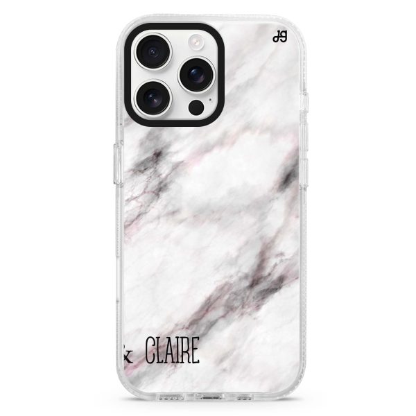 White Marble iPhone 15 Pro MagSafe Compatible Ultra Clear Case on Sale