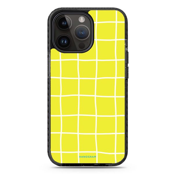 Yellow Checked Pattern iPhone 14 Pro MagSafe Compatible Durashock Case Online Hot Sale