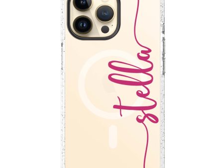 Vertical Script Handwritten Custom iPhone 14 Pro MagSafe Compatible Durashock Case For Discount