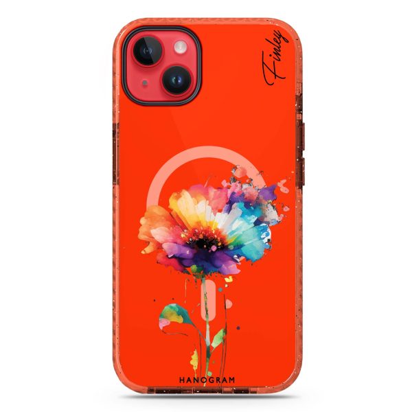 A Beautiful Watercolour Flower iPhone 14 MagSafe Compatible Durashock Case For Sale