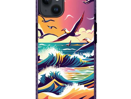 Waves & seagulls iPhone 14 Plus MagSafe Compatible Durashock Case For Discount