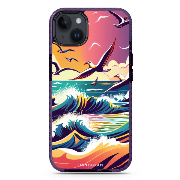 Waves & seagulls iPhone 14 Plus MagSafe Compatible Durashock Case For Discount