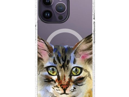 Watercolour Cat iPhone 14 Pro MagSafe Compatible Durashock Case For Discount