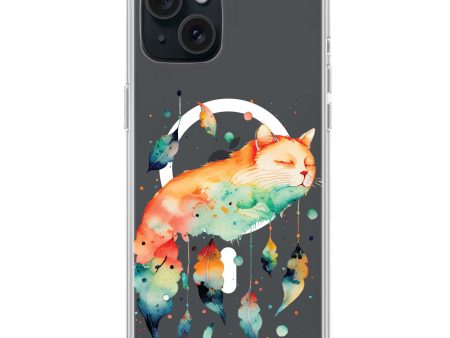 A Dream Cat iPhone 15 Plus MagSafe Compatible Ultra Clear Case Online now