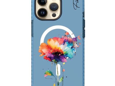 A Beautiful Watercolour Flower iPhone 14 Pro MagSafe Compatible Durashock Case For Discount