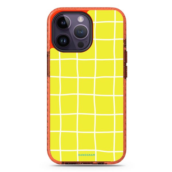 Yellow Checked Pattern MagSafe Compatible Durashock Case Online Hot Sale